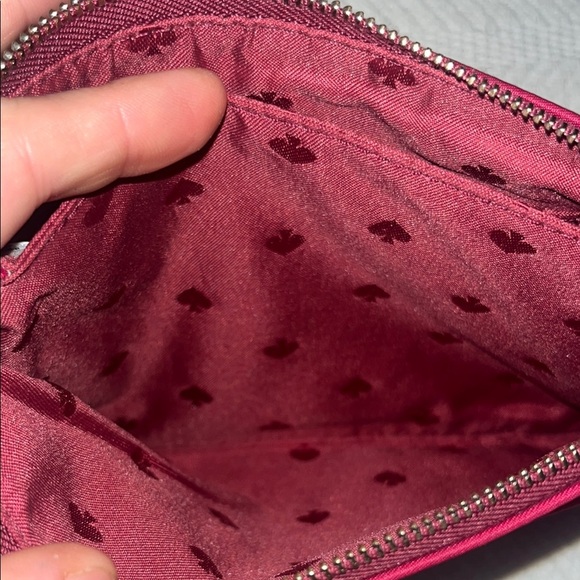 Kate Spade Chelsea The Little Better Nylon Medium Wristlet Pouch Cranberry NWOT - Picture 9 of 10